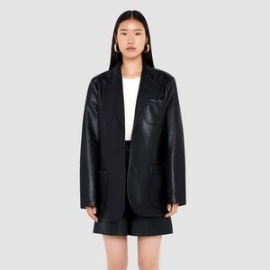 Sundarbay Vegan Leather Blazer in black